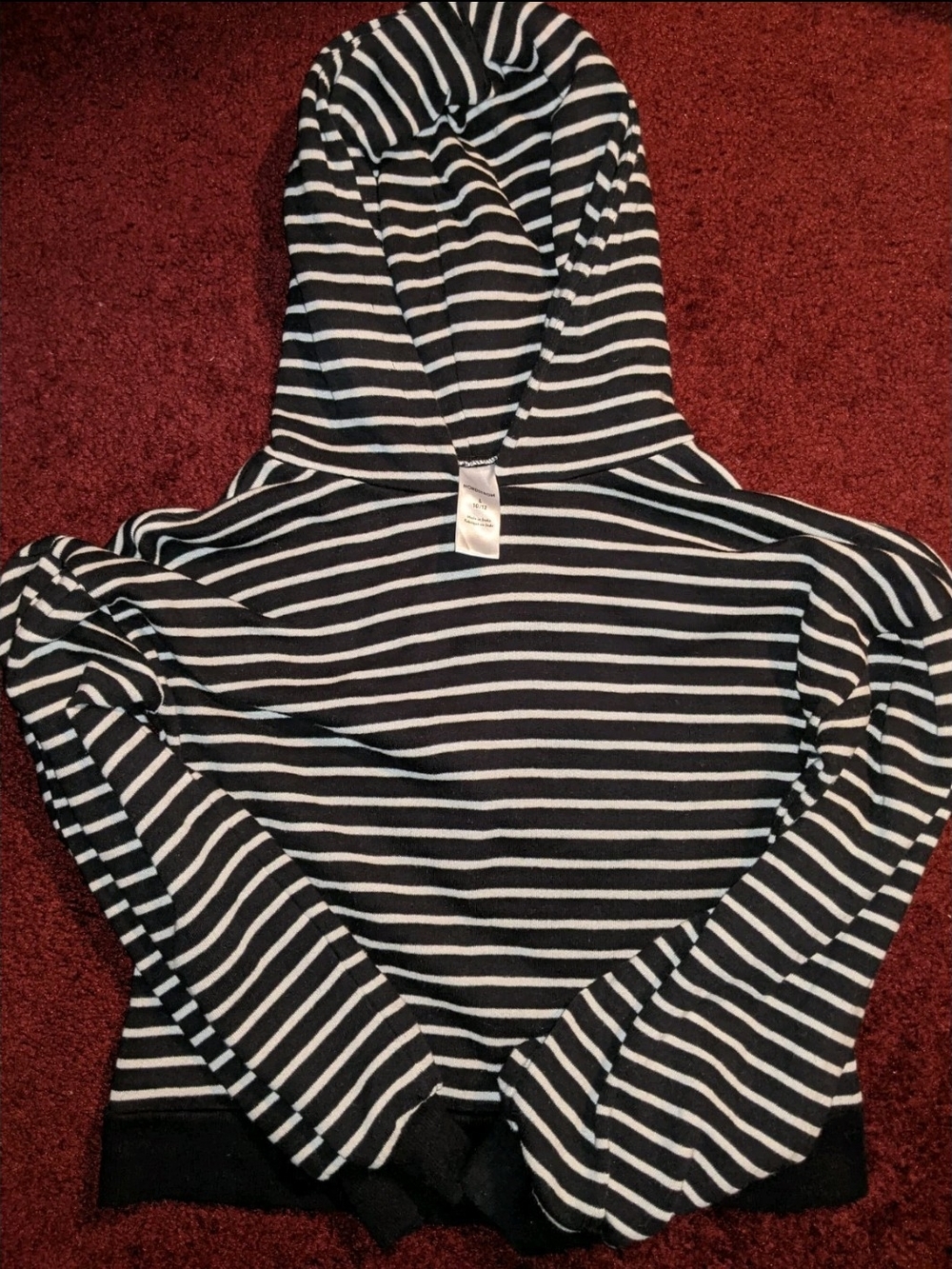 Nordstrom Child's Striped Black And White Hoodie Size L 10/12